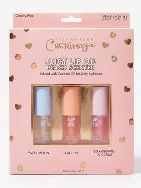 Max Makeup Cherimoya Juicy Lip Oil Set of 3 NIP